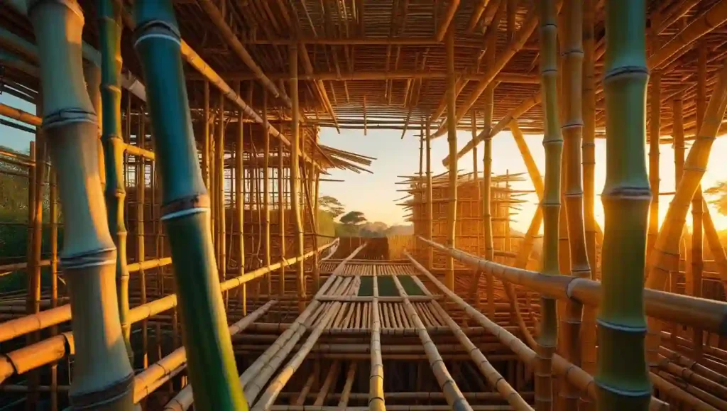 Bamboo as a super material, sustainable materials India, bamboo construction, eco-friendly products, National Bamboo Mission, bamboo startups India, carbon sequestration, biodegradable alternatives.